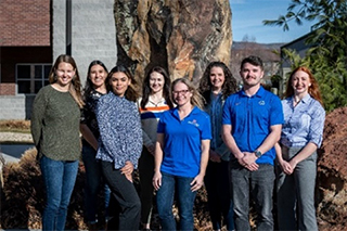 From left to right: Hyland, Alejandra Hernandez, Elysia Watkins, Annica Balentine, Curl, Meredith Spivak, Carson Schvaneveldt, Brie Ellison.