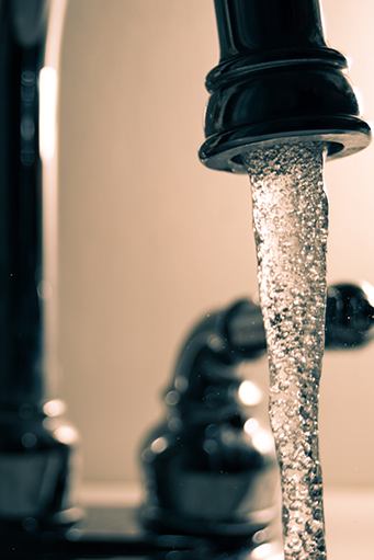 water flowing from a faucet