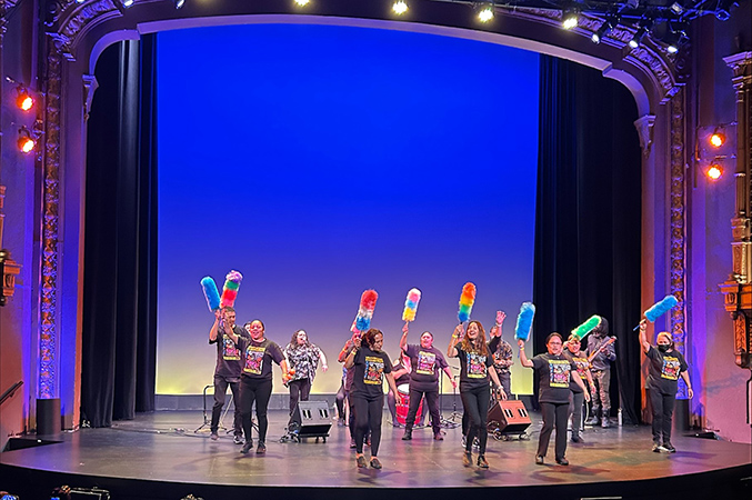 group of performers on stage