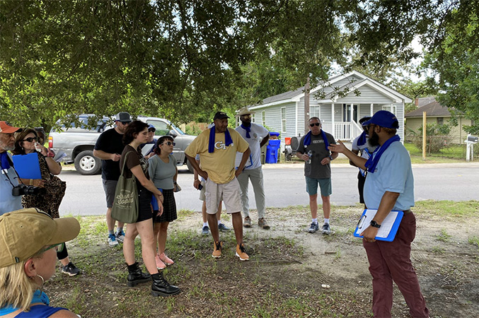 participants gathered outside