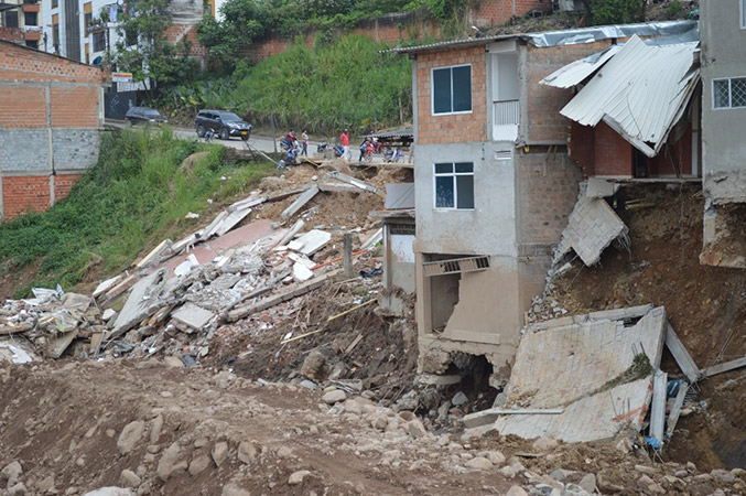 collapsed building