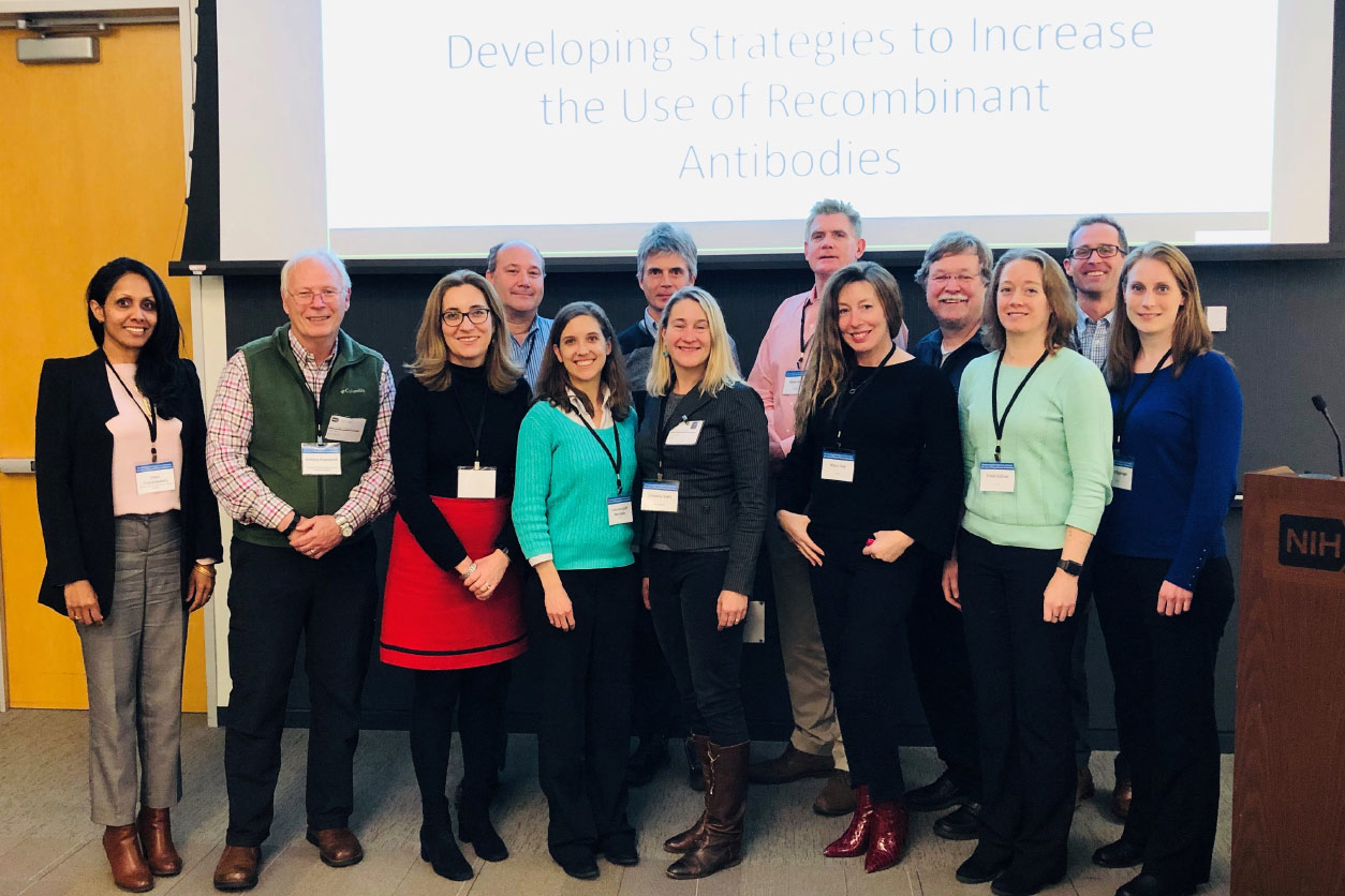 Group photo of nonanimal-derived antibodies meeting participants