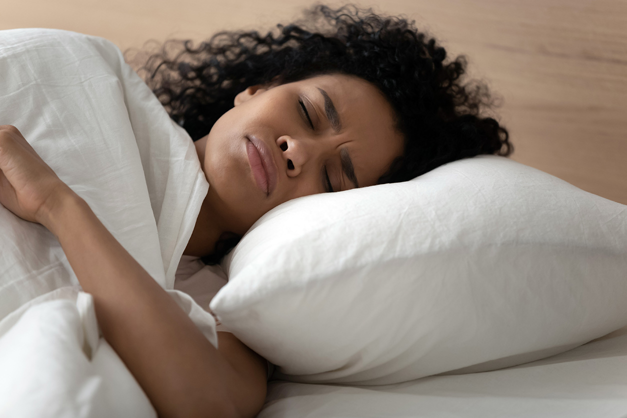 woman sleeping on her side