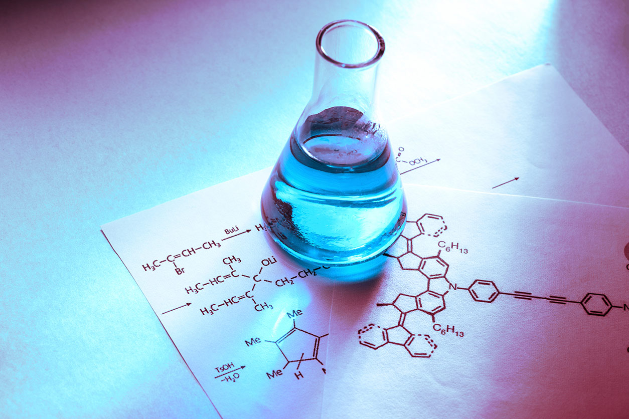 chemical tube with reaction formula