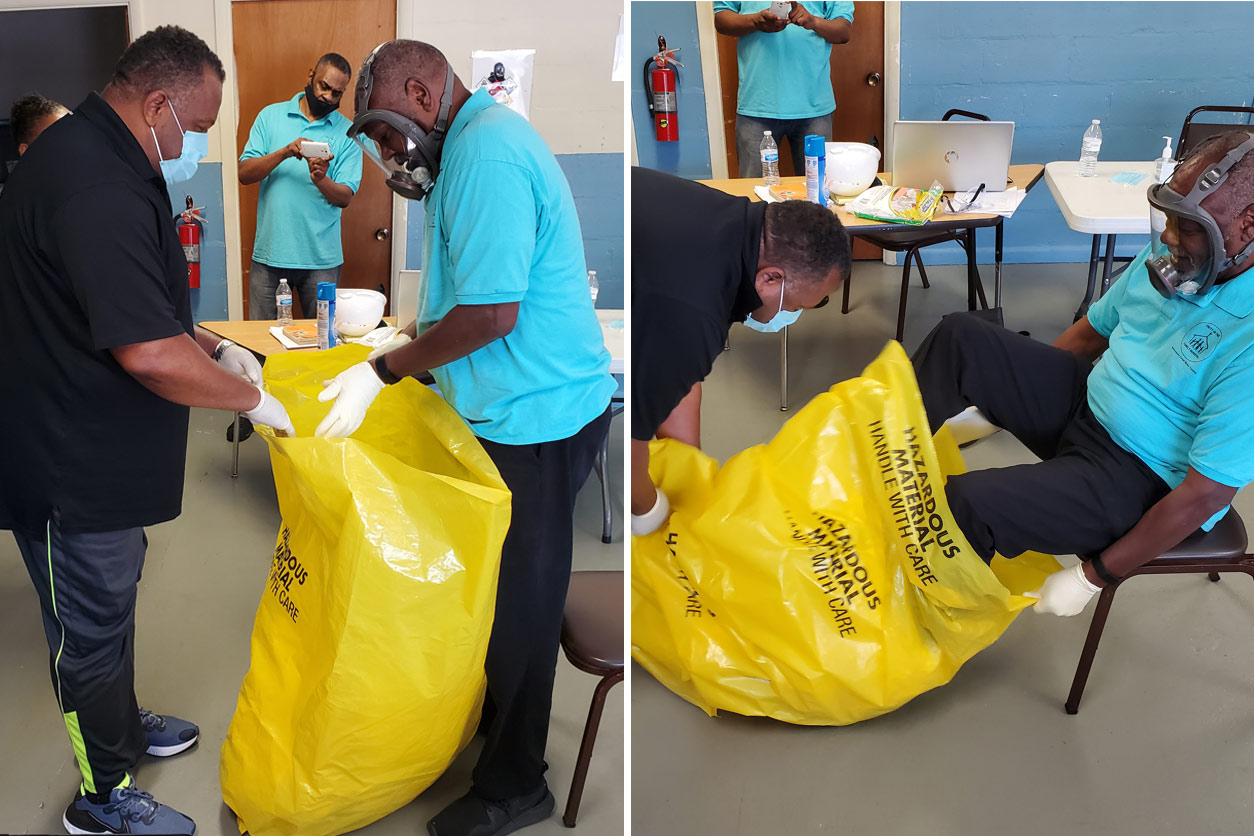 participants in classrom for hazardous waste training