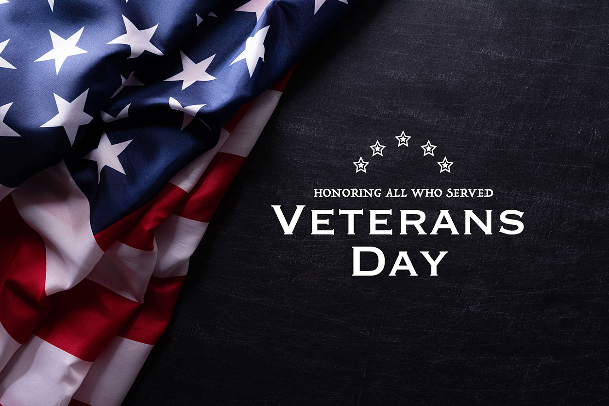 Honoring All Who Served, Veterans Day, and a U.S flag