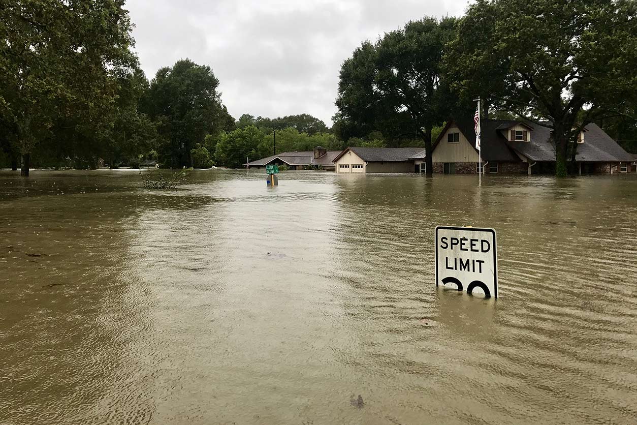 flooded waters in a street