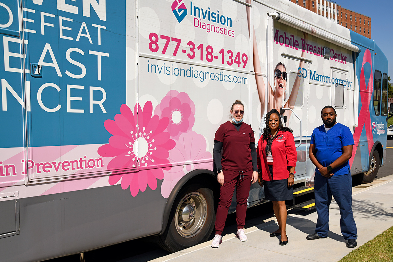 Mammography Van in a parking lot