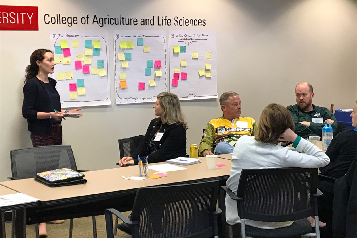 Megan Lane, left, and NC Fish Forum group and stakeholders
