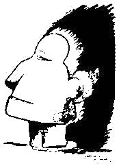 A Native American profile?  Or an Eskimo entering a cave?