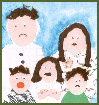 Beverly's family looking very sad