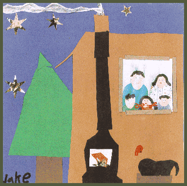 A quiet house at night in the Piney Woods, with the family inside