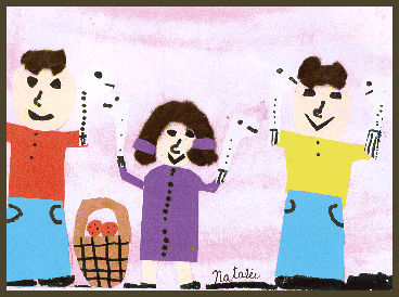 playing with hand puppets