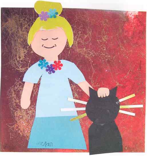 Grandma Jean petting Whiskers.