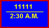 five ones sitting on a line above the time of 2:45 p.m.