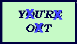 The words you're out with three x's over them