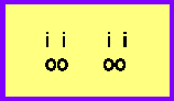 several letter i's with o's under them