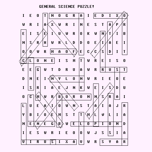 Science puzzle answers